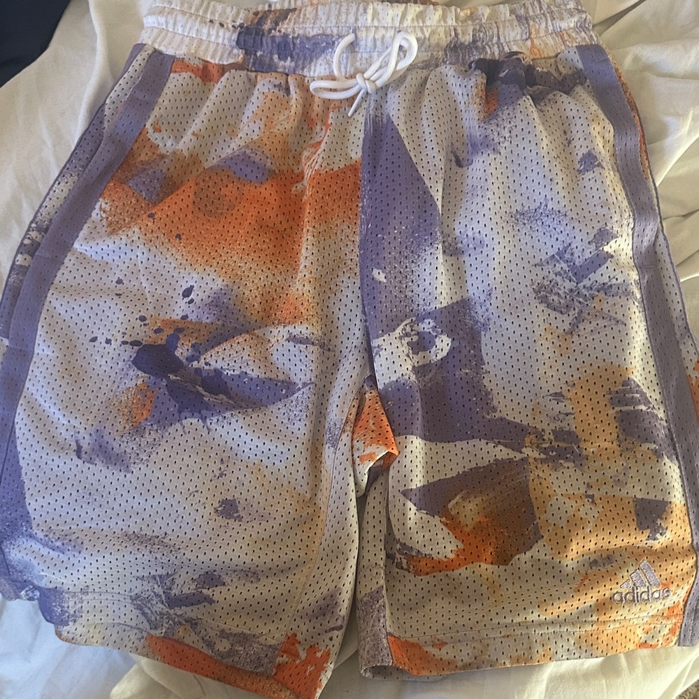 Adidas Men's Athletic Mesh Shorts - Orange, Purple, White